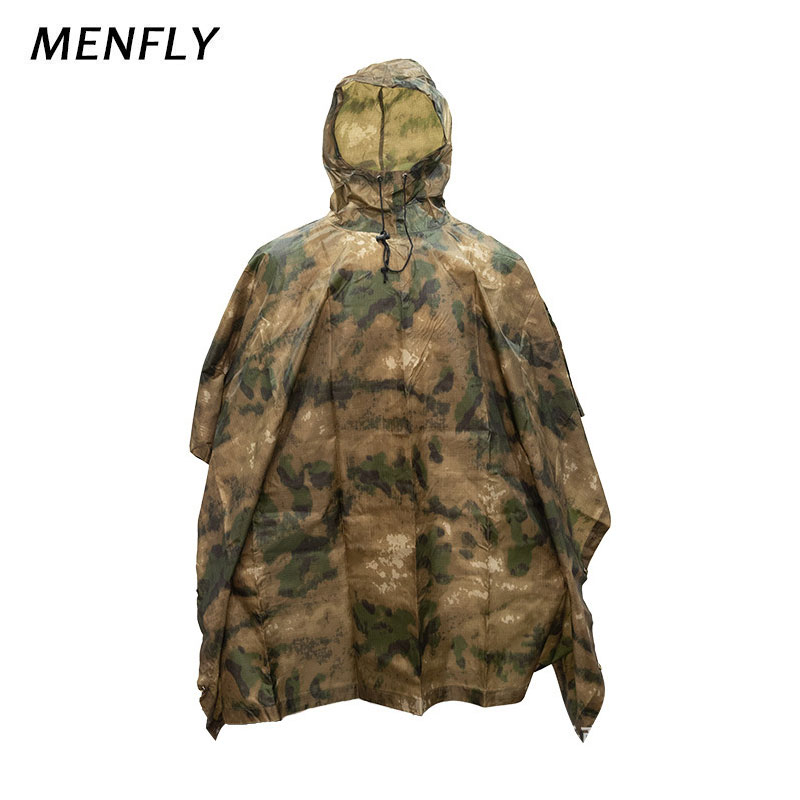 Emergency Poncho Rain - MENFLY ATFG Moss камуфляжная тактическая водонепроницаемая