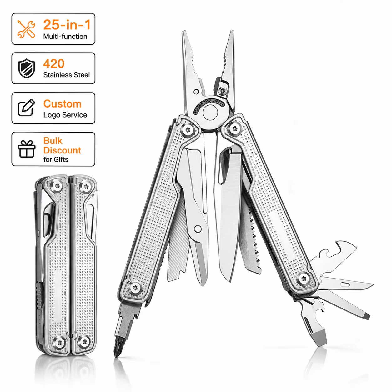 Multi Tool Plier - Профессиональный многофункциональный складной нож 25-в-1 из